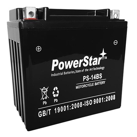 PowerStar PS-14BS-40 12V 14Ah YTX14-BS ATV Battery For Honda 350CC TRX350 Rancher 2001 - 2 Years Warranty